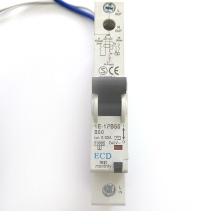 ECD 1E-1PB50 B50 50A 50 Amp 30mA RCBO Circuit Breaker Type B